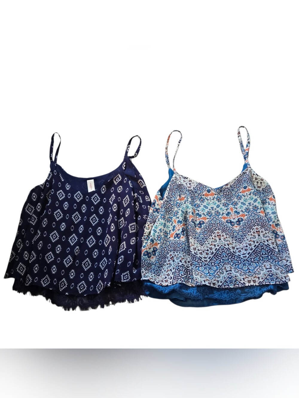 No Boundaries Lot 2 Juniors L 11-13 Cami Tank Tops Geometric Floral Boho